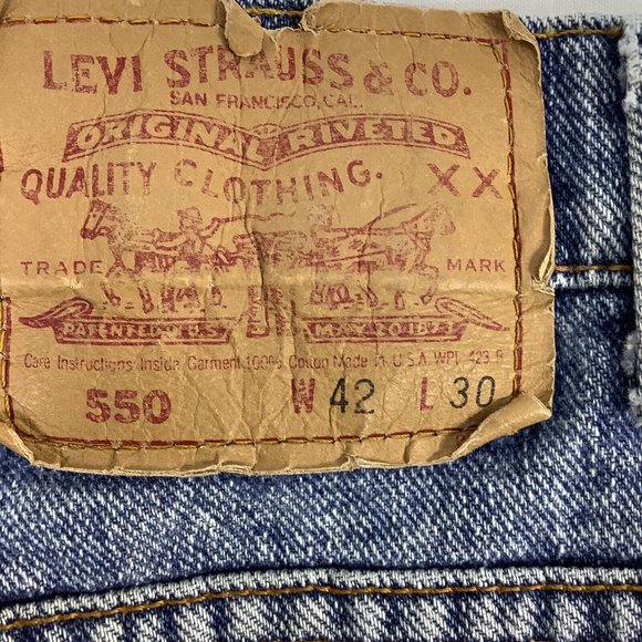 LEVI'S 550 Relaxed Fit Jeans Size 42 X 30 00550-0040 USA Made Vintage 1992 - Picture 6 of 8